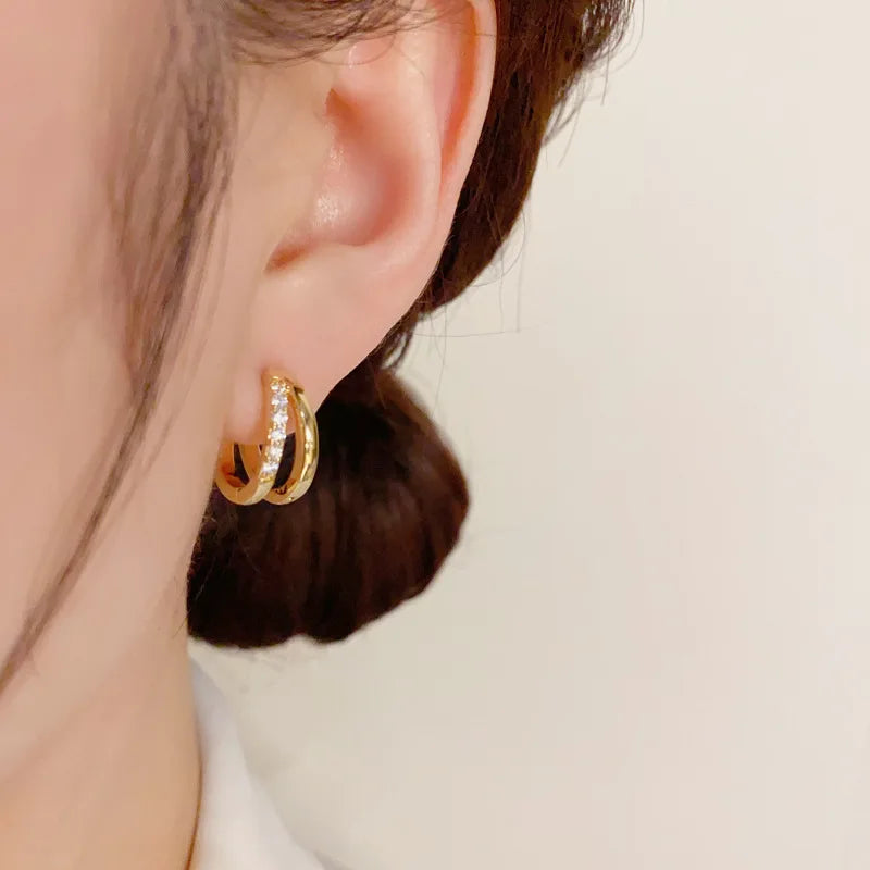 Stainless Steel Knot Hoop Earrings for Women Girls Trendy Irregular Lines Stud Earrings Special Design Fashion Jewelry Gifts