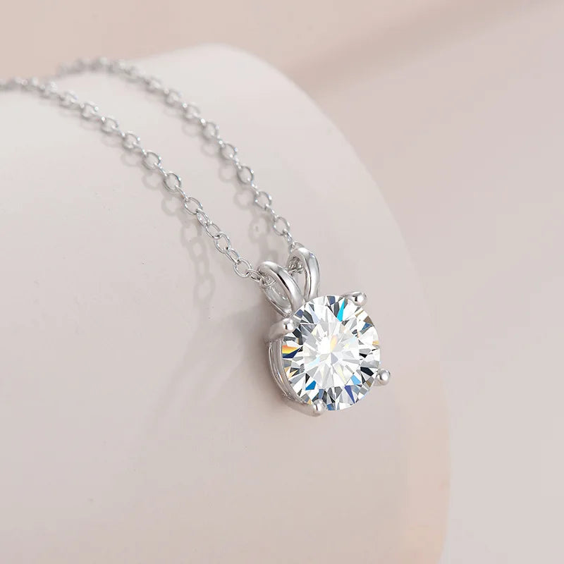 PureNew 1-3ct Classic Full Moissanite Necklace For Women S925 Silver Plated 18k Gold D Color VVS1 Women's Moissanite Chain Gift