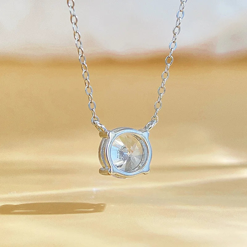 PureNew 1-3ct Classic Full Moissanite Necklace For Women S925 Silver Plated 18k Gold D Color VVS1 Women's Moissanite Chain Gift